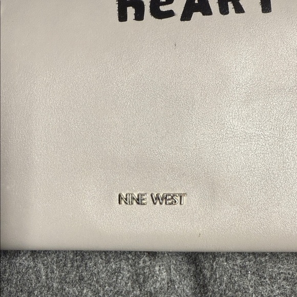 Nine West Grey Tote with Red Heart Accent - Picture 2 of 11
